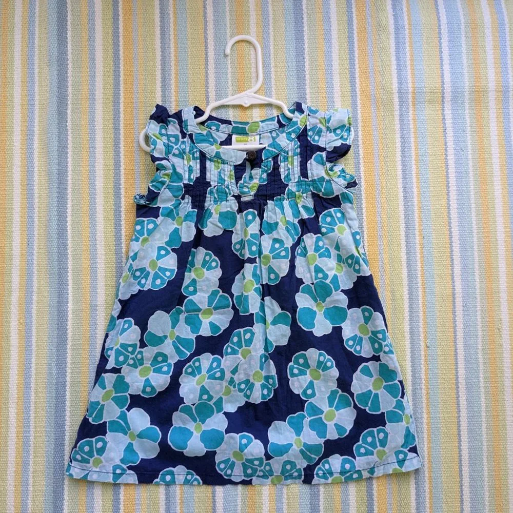 ⭐ Crazy 8s Blue floral tank dress size 3T
